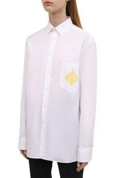 Женская хлопковая рубашка RALPH LAUREN белого цвета, арт. 290865271 | Фото 3 (Рукава: Длинные; Материал внешний: Хлопок; Длина (для топов): Удлиненные; Женское Кросс-КТ: Рубашка-одежда; Стили: Кэжуэл, Классический; Принт: Без принта; Региональные ограничения белый список (Axapta Mercury): RU; Материал сплава: Проставлено; Драгоценные камни: Проставлено)