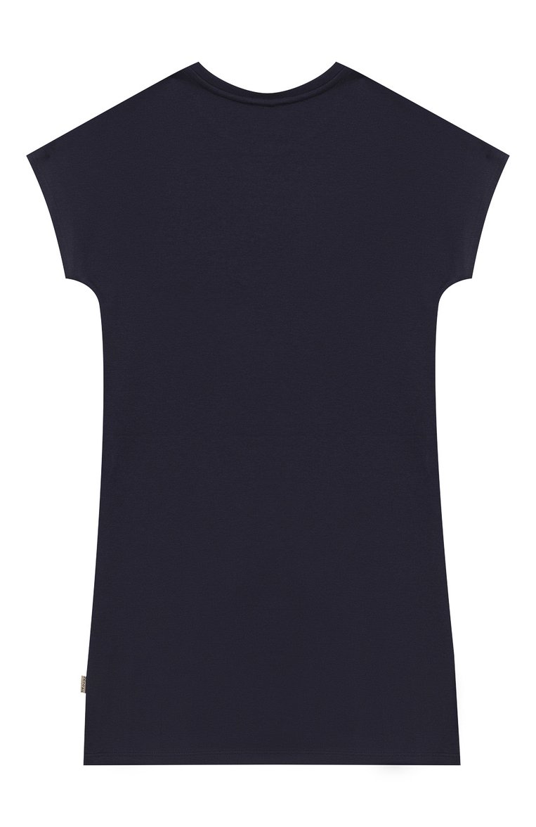 Детское мини-платье MARC JACOBS (THE) синего цвета, арт. W12267/6A-12A | Фото 2 (Рукава: Короткие; Материал внешний: Синтетический материал, Хлопок, Вискоза; Материал подклада: Синтетический материал, Хлопок; Случай: Повседневный; Девочки Кросс-КТ: Платье-одежда; Статус проверки: Проверена категория; Материал сплава: Проставлено; Драгоценные камни: Проставлено; Ростовка одежда: 5 лет | 110 см, 7 лет | 122 см, 9 лет | 134 см, 12 лет | 152 см)