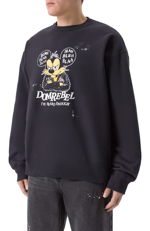 Хлопковый свитшот DOMREBEL M BLABLA/SWEATSHIRT Чёрный  M BLABLA/SWEATSHIRT Фото 3