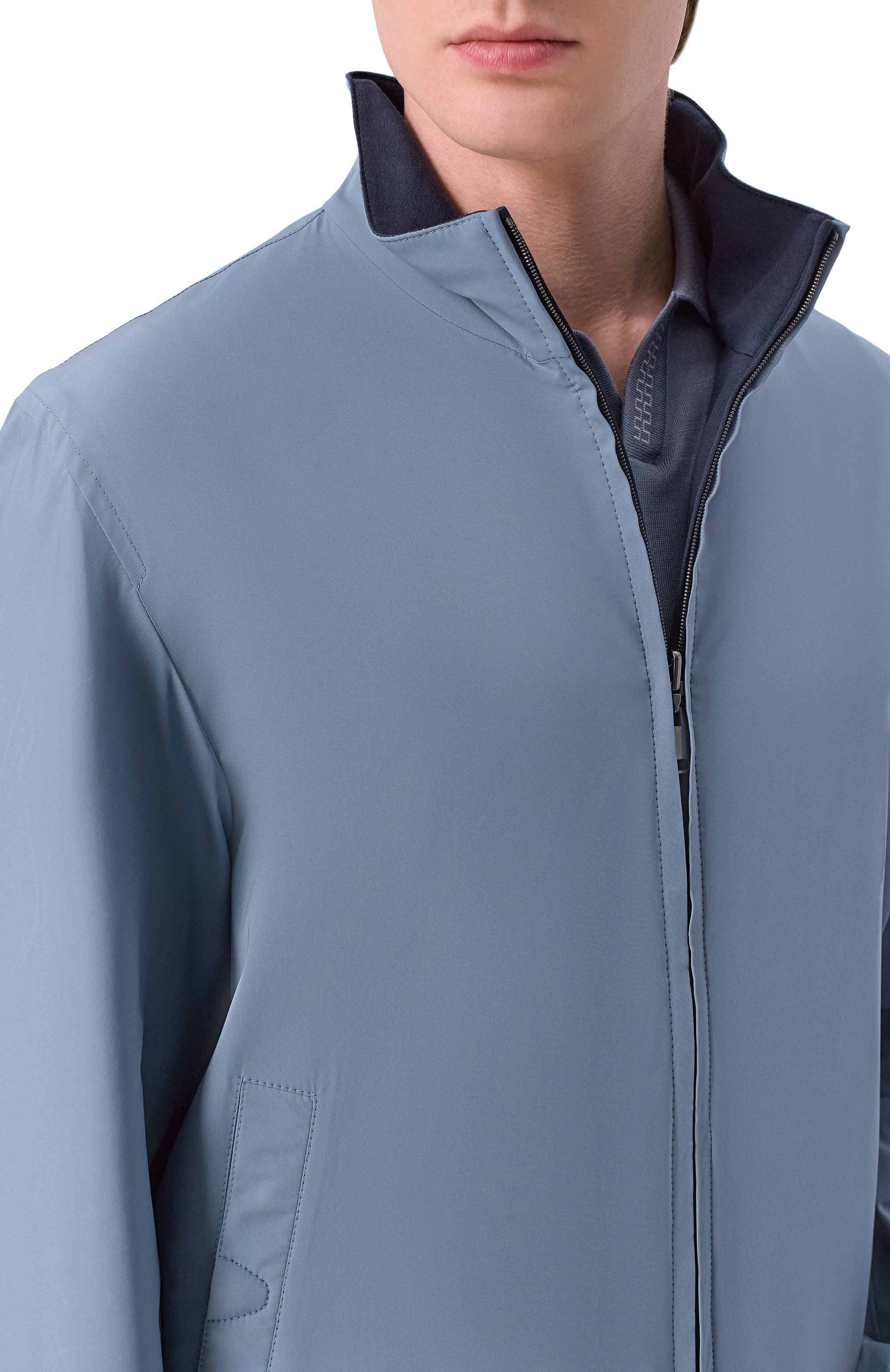 Двусторонняя куртка BRIONI голубого цвета по цене 527500 руб., арт. SBLS0L/PC40Q, фото 5 Двусторонняя куртка BRIONI, арт. SBLS0L/PC40Q, фото 5