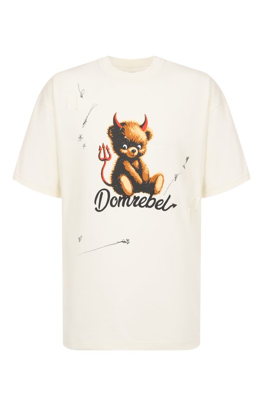 Хлопковая футболка DOMREBEL M DIABL0 BEAR/T-SHIRT Белый M DIABL0 BEAR/T-SHIRT