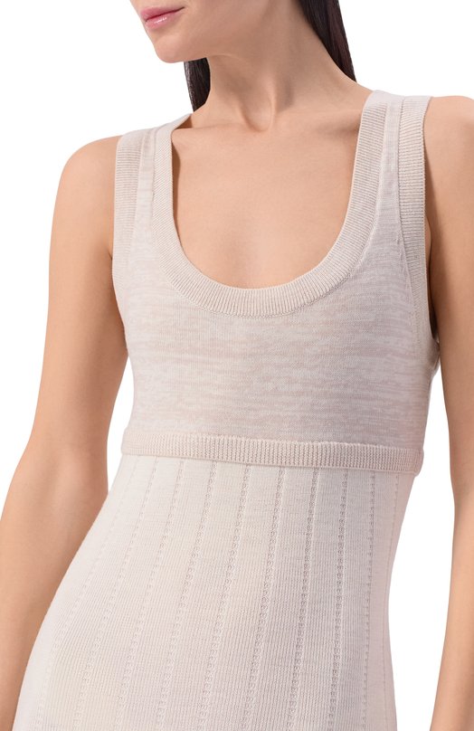 Шерстяное платье Yuzefi LENA-TUCKSTITCH MAXI DRESS/KNIT Кремовый  LENA-TUCKSTITCH MAXI DRESS/KNIT Фото 4