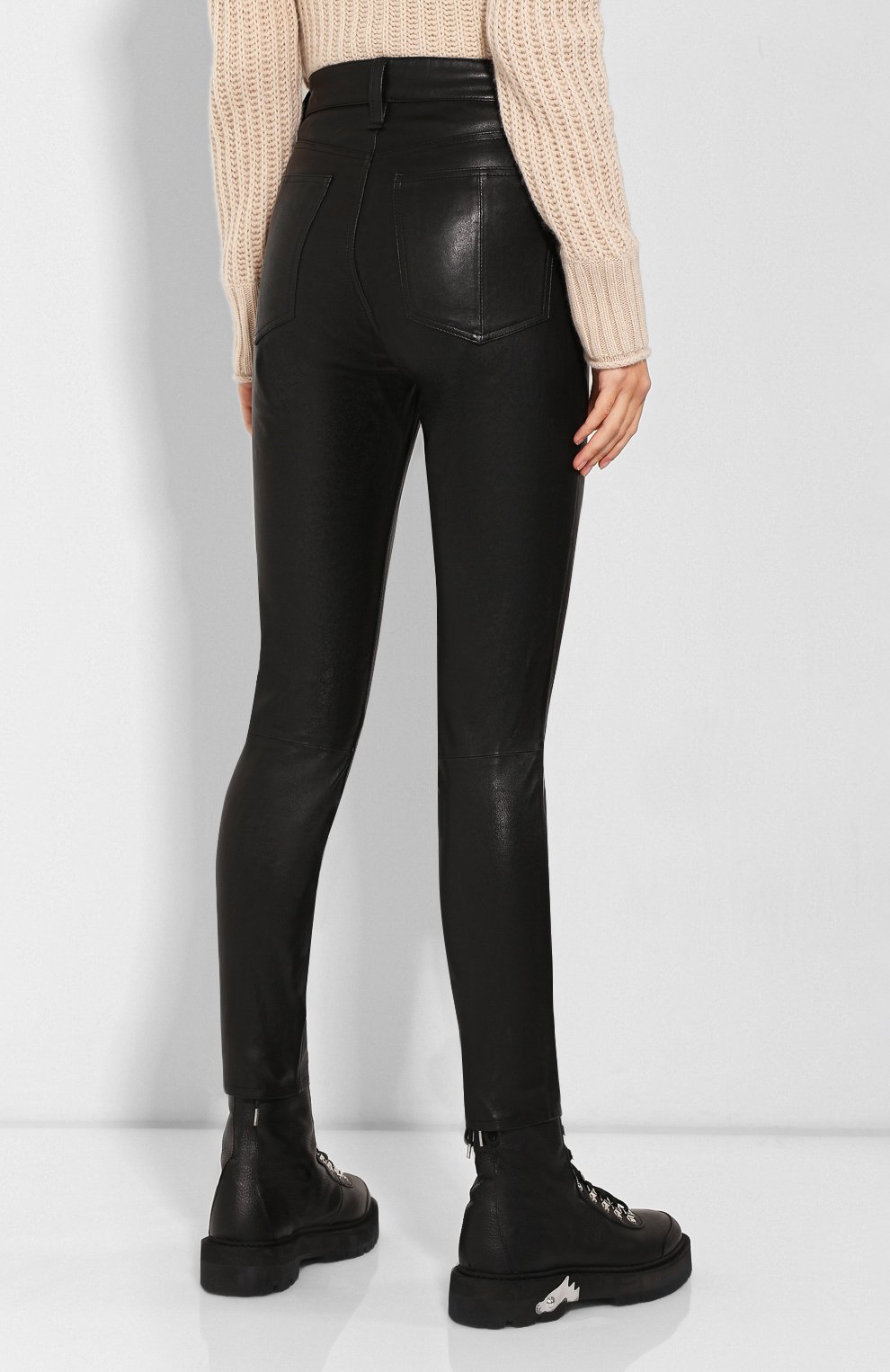 Кожаные брюки RAG AND BONE черного цвета по цене 84050 руб., арт. WAW19F70483448, фото 4 Кожаные брюки RAG AND BONE, арт. WAW19F70483448, фото 4