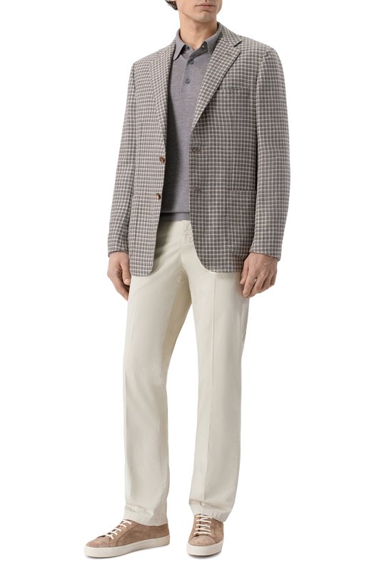 Хлопковые брюки Kiton UFPPERK0600H04 Бежевый  UFPPERK0600H04 Фото 2