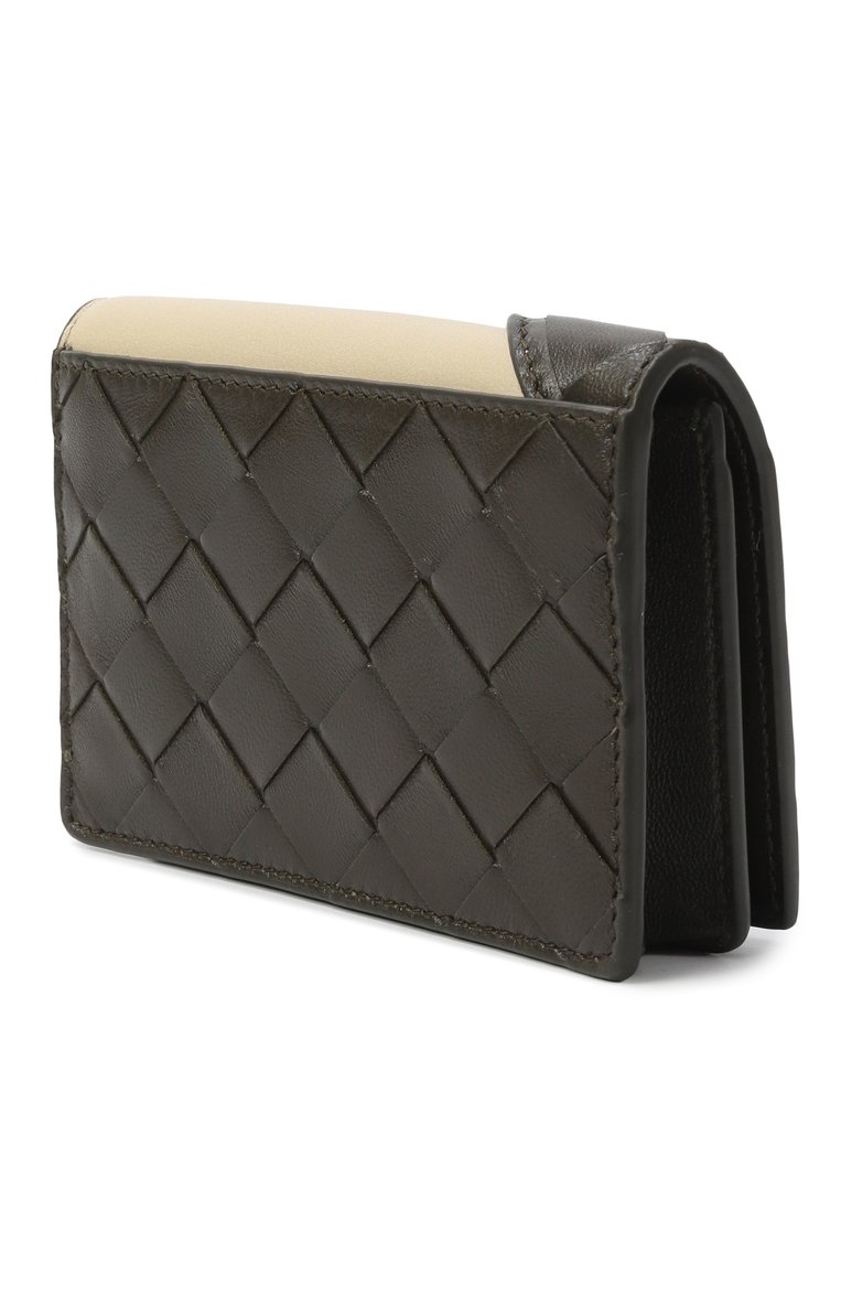 Женский кожаный футляр для кредитных карт BOTTEGA VENETA хаки цвета, арт. 806121/V4QR1 | Фото 2 (Нос: Не проставлено; Материал: Натуральная кожа)