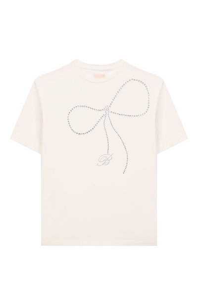 Хлопковая футболка BLUMARINE, арт. BFTS0100/JF054/14-16A