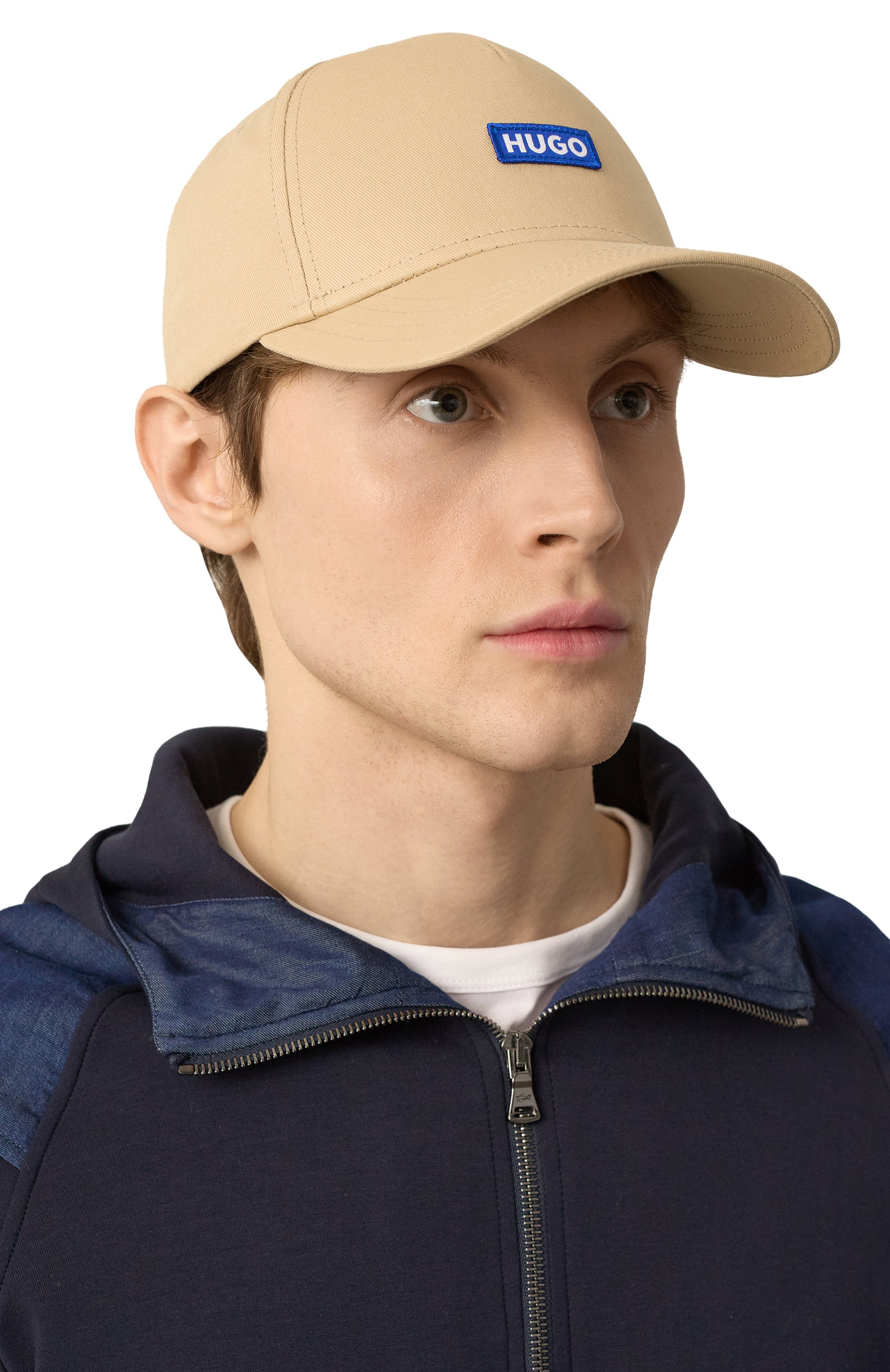 Хлопковая бейсболка HUGO BLUE бежевого цвета по цене 5240 руб., арт. 50522014, фото 2 Хлопковая бейсболка HUGO BLUE, арт. 50522014, фото 2