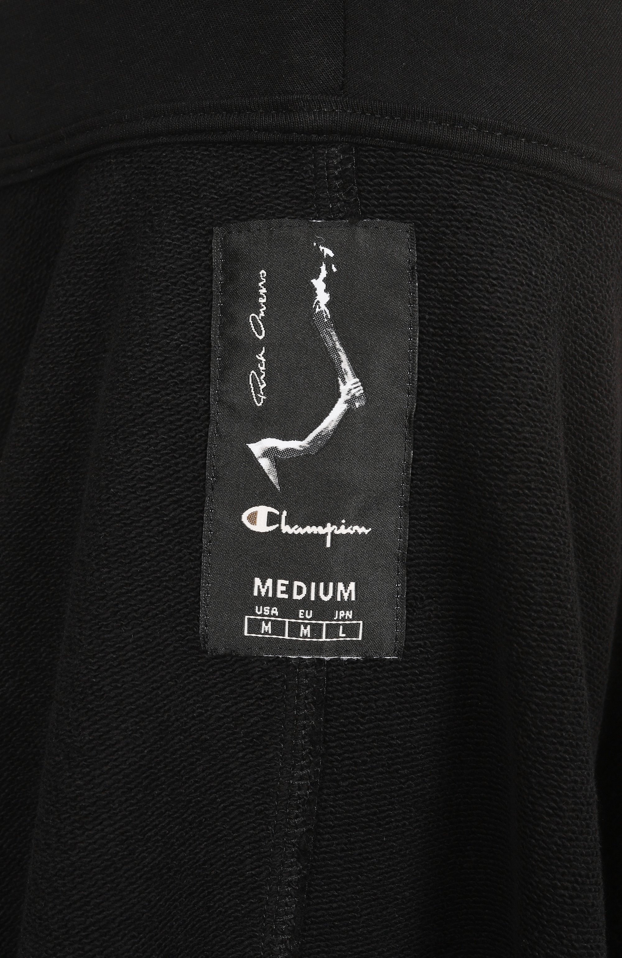 Хлопковая толстовка rick owens x champion RICK OWENS черного цвета по цене 86850 руб., арт. CM01E1665/CHFE, фото 7 Хлопковая толстовка rick owens x champion RICK OWENS, арт. CM01E1665/CHFE, фото 7