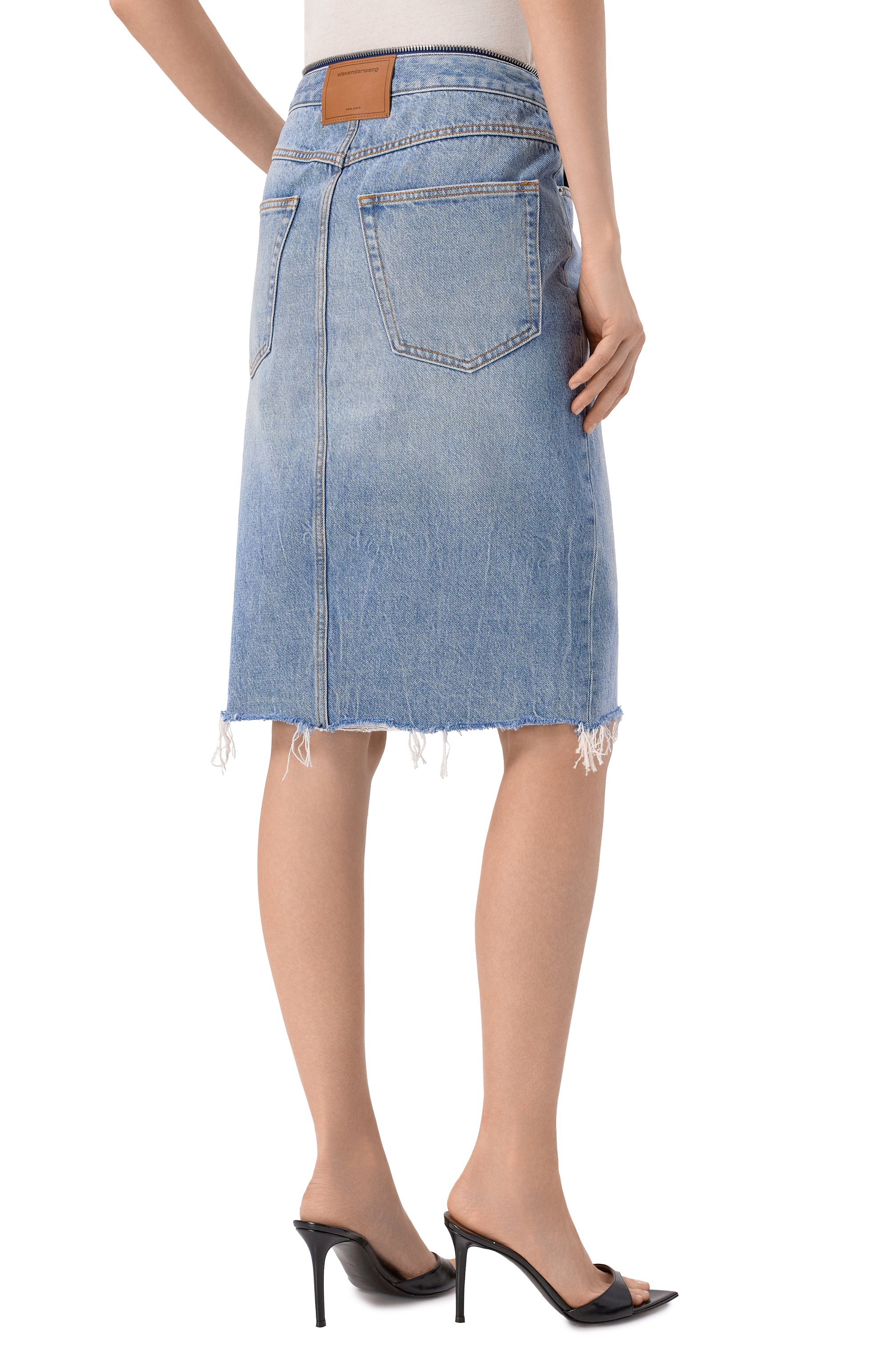 Джинсовая юбка zip v-waist ALEXANDER WANG, арт. 4DC2265986, фото 4