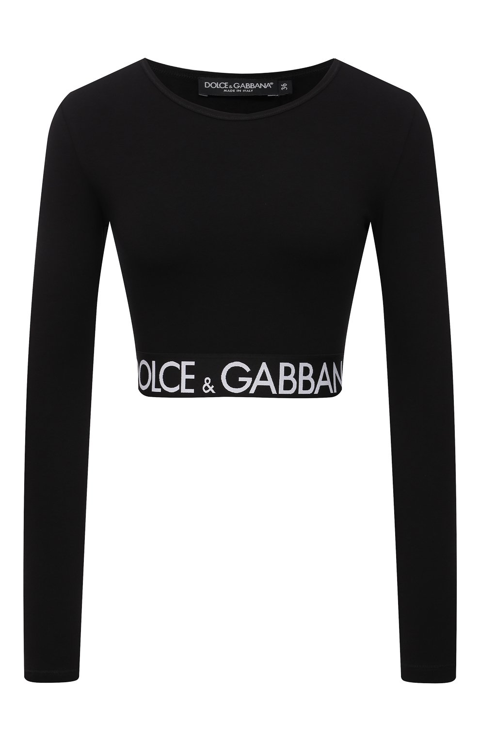 Хлопковый топ DOLCE & GABBANA черного цвета по цене 35600 руб., арт. F8N51T/FUEEY, фото 1 Хлопковый топ DOLCE & GABBANA, арт. F8N51T/FUEEY, фото 1