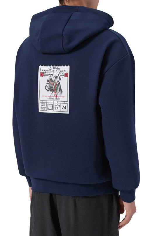 Хлопковое худи Iceberg E062/630A Синий  E062/630A Фото 4