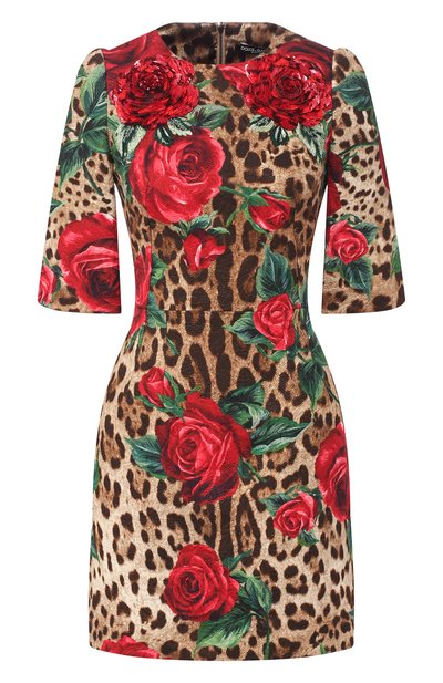 Женское хлопковое платье с принтом DOLCE & GABBANA, арт. F6UI8Z/HSMV6