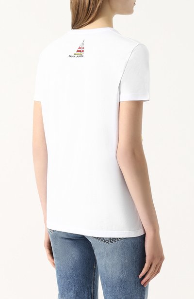 Хлопковая футболка прямого кроя с принтом RALPH LAUREN, арт. 290703069, фото 4