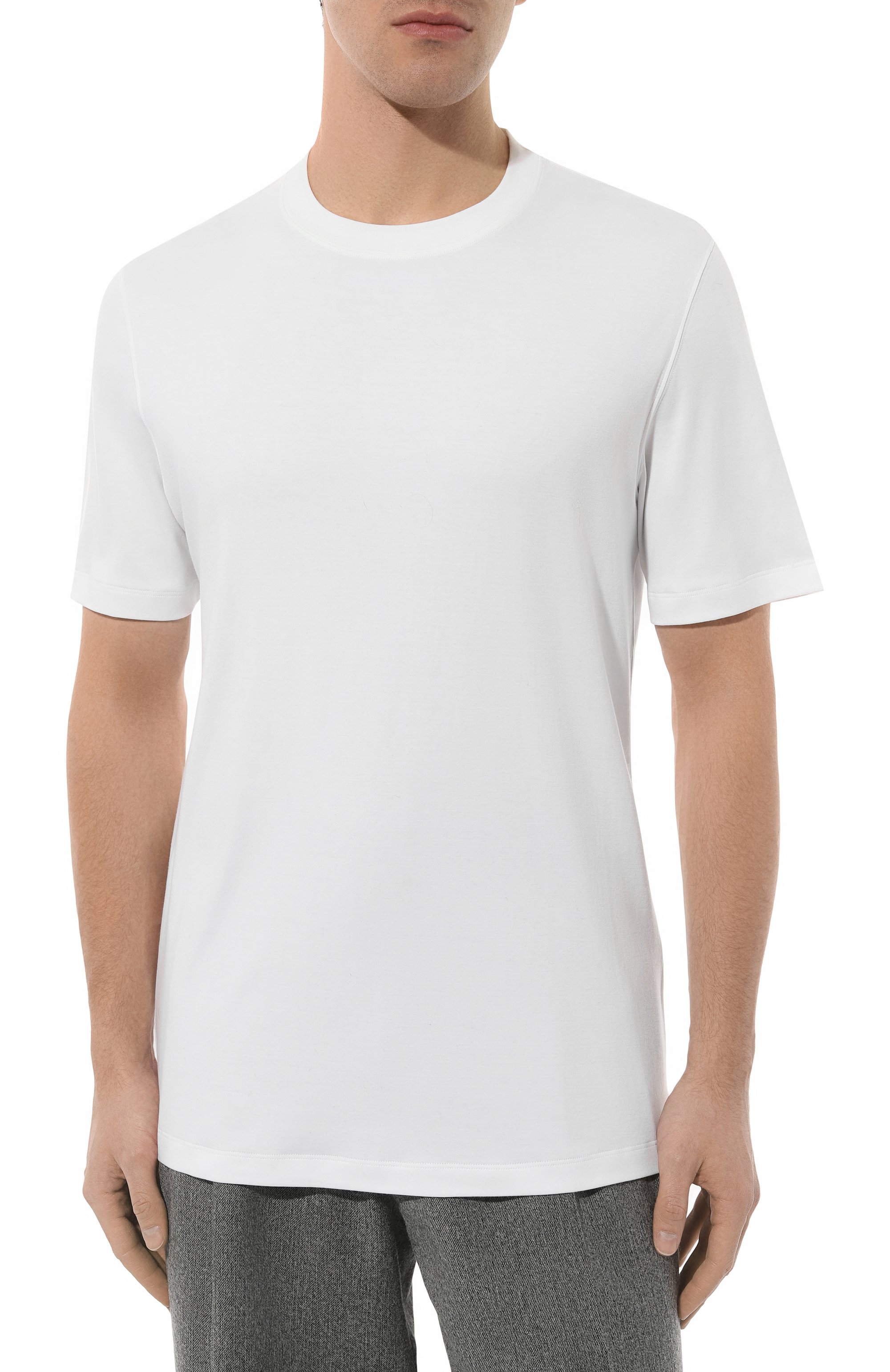 Футболка из хлопка и шелка BRUNELLO CUCINELLI, арт. MM8201308, фото 3