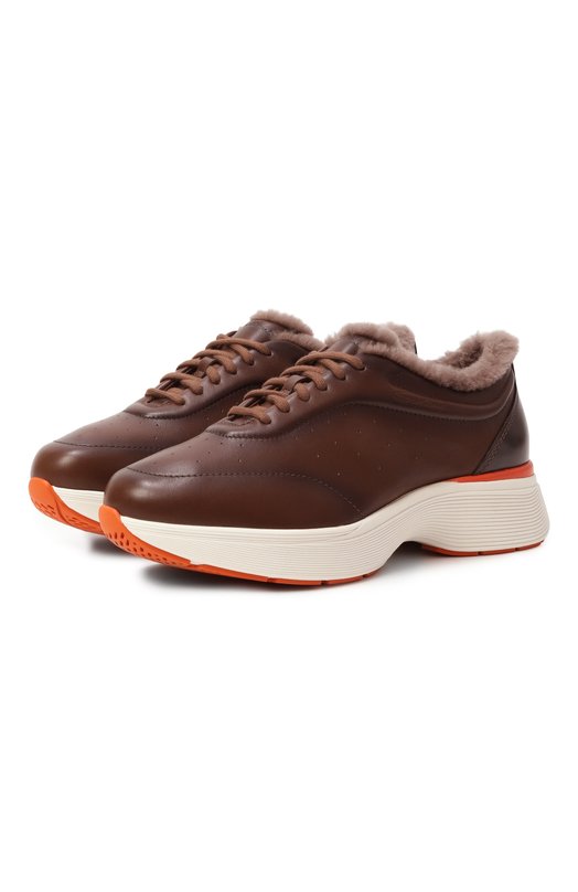 Кожаные кроссовки Easy Bounce Santoni WBBG61376BARPVWC Коричневый WBBG61376BARPVWC
