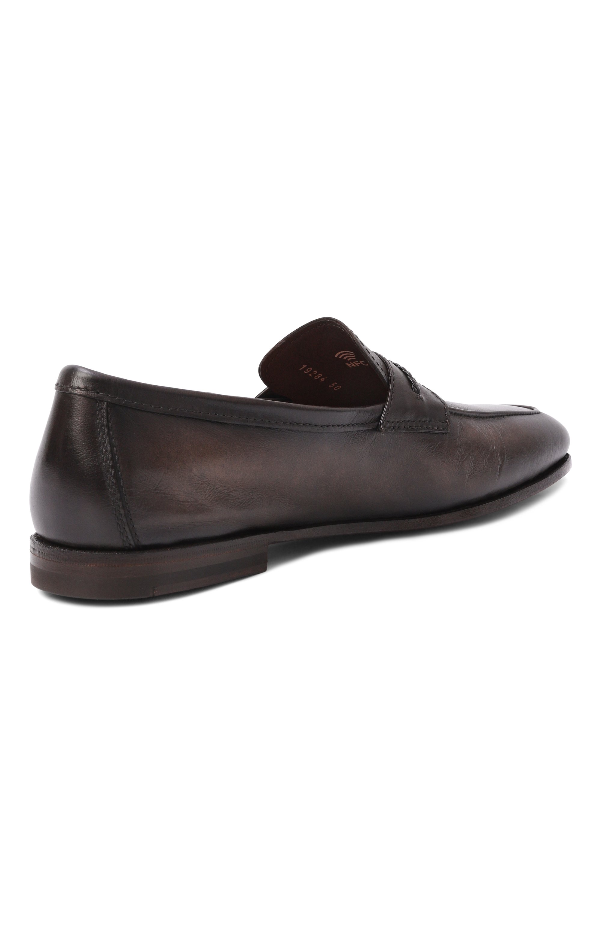 Кожаные лоферы carlos SANTONI темно-коричневого цвета по цене 127000 руб., арт. MCNG19284SA4SNU0, фото 4 Кожаные лоферы carlos SANTONI, арт. MCNG19284SA4SNU0, фото 4