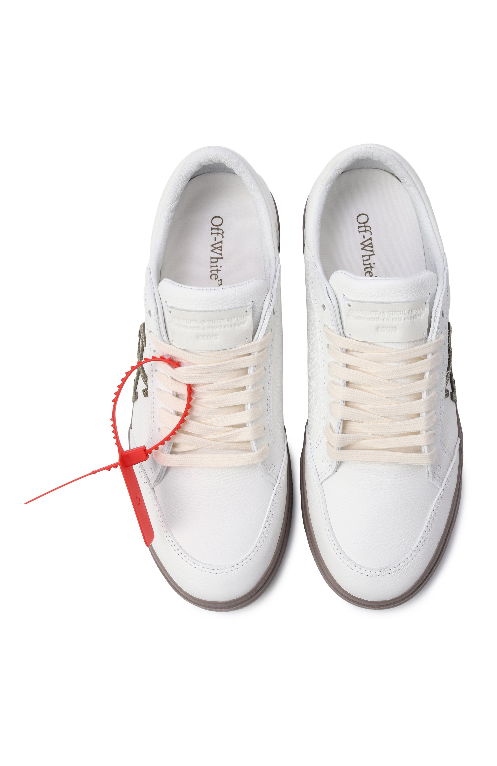 Кожаные кеды vulcanized OFF-WHITE белого цвета по цене 46250 руб., арт. 0MIA293S26LEA001, фото 5 Кожаные кеды vulcanized OFF-WHITE, арт. 0MIA293S26LEA001, фото 5