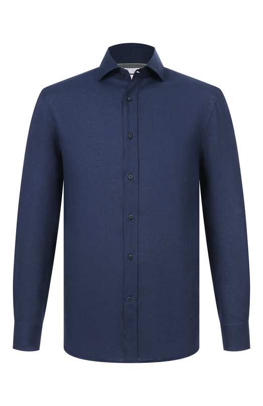 Льняная рубашка Brunello Cucinelli MM6840627 Синий MM6840627