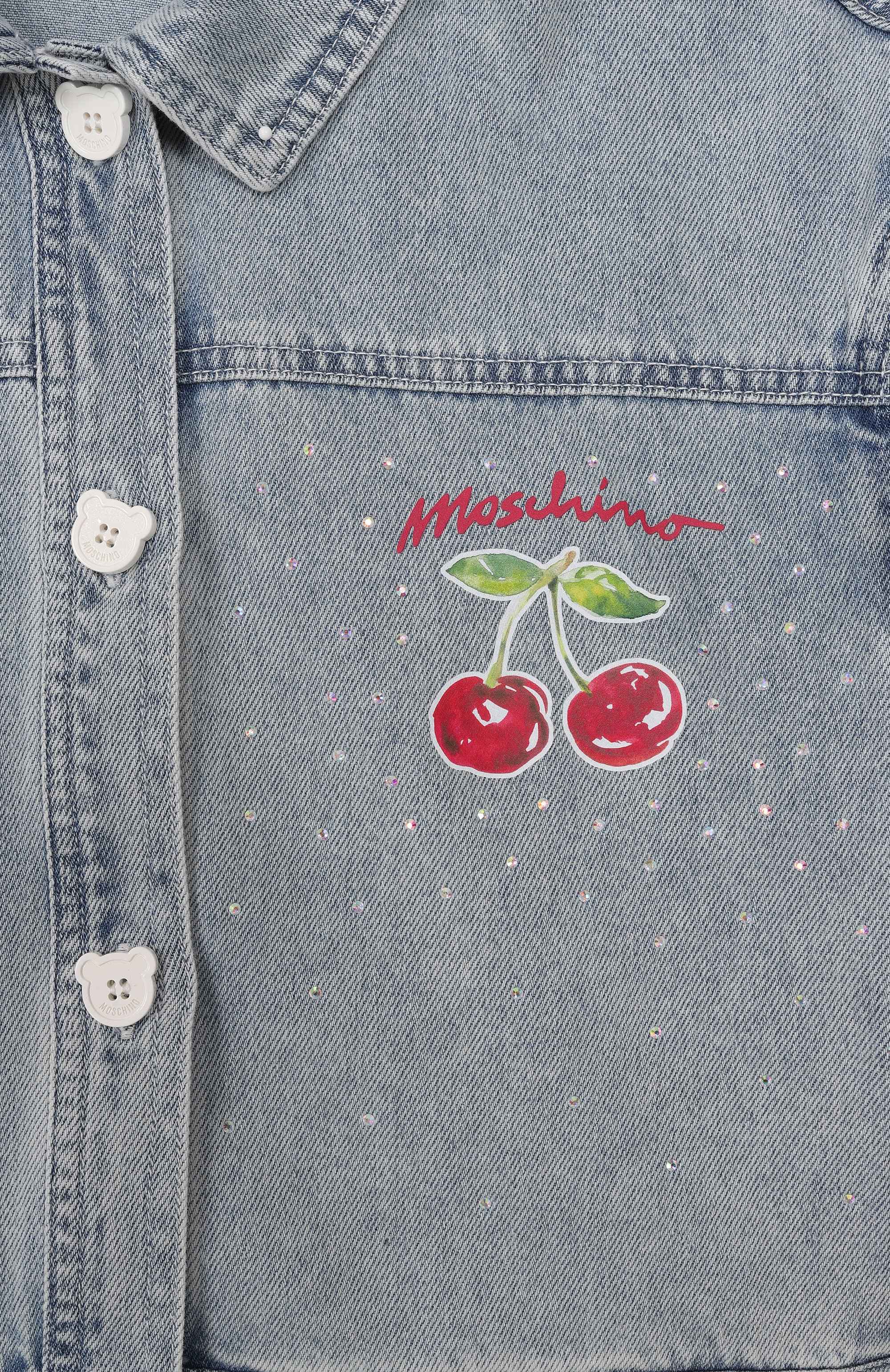 Джинсовая куртка с отделкой стразами MOSCHINO, арт. HDS056/L0E34, фото 3