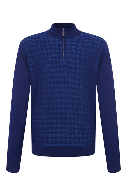 Джемпер из шерсти и шелка Stefano Ricci K202018L01/F25394/60 Синий K202018L01/F25394/60