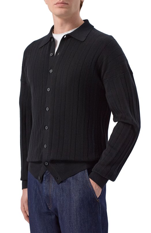 Хлопковый кардиган Kiton UMM0741 Чёрный  UMM0741 Фото 3