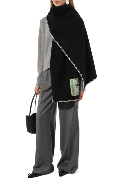 Шарф из шерсти и кашемира LANVIN черного цвета по цене 79950 руб., арт. 6L4520/J5075, фото 2 Шарф из шерсти и кашемира LANVIN, арт. 6L4520/J5075, фото 2