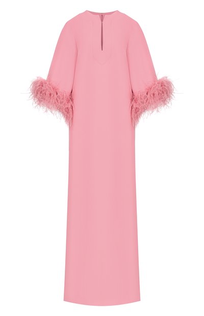 Женское платье из шелка и вискозы с отделкой перьями ELIE SAAB, арт. D1101ERC26/CD023