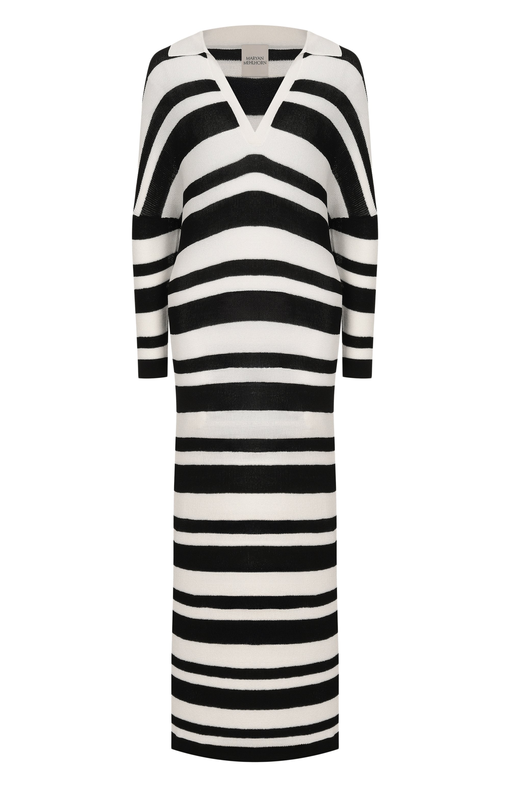 Платье из вискозы MARYAN MEHLHORN черно-белого цвета по цене 49690 руб., арт. M3055730, фото 1 Платье из вискозы MARYAN MEHLHORN, арт. M3055730, фото 1