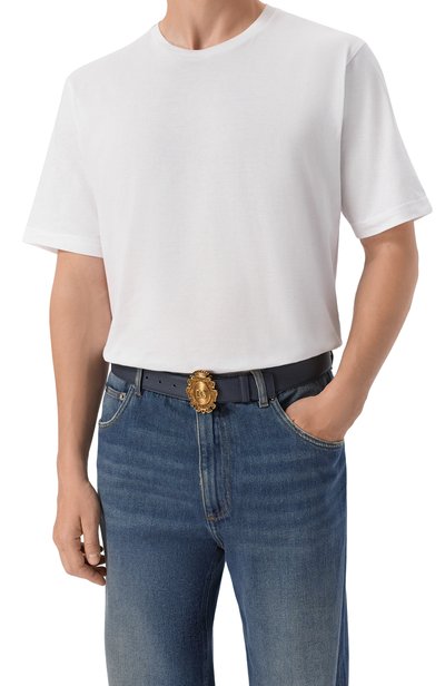 Кожаный ремень DOLCE & GABBANA темно-синего цвета по цене 69950 руб., арт. BC5002/A0370, фото 2 Кожаный ремень DOLCE & GABBANA, арт. BC5002/A0370, фото 2