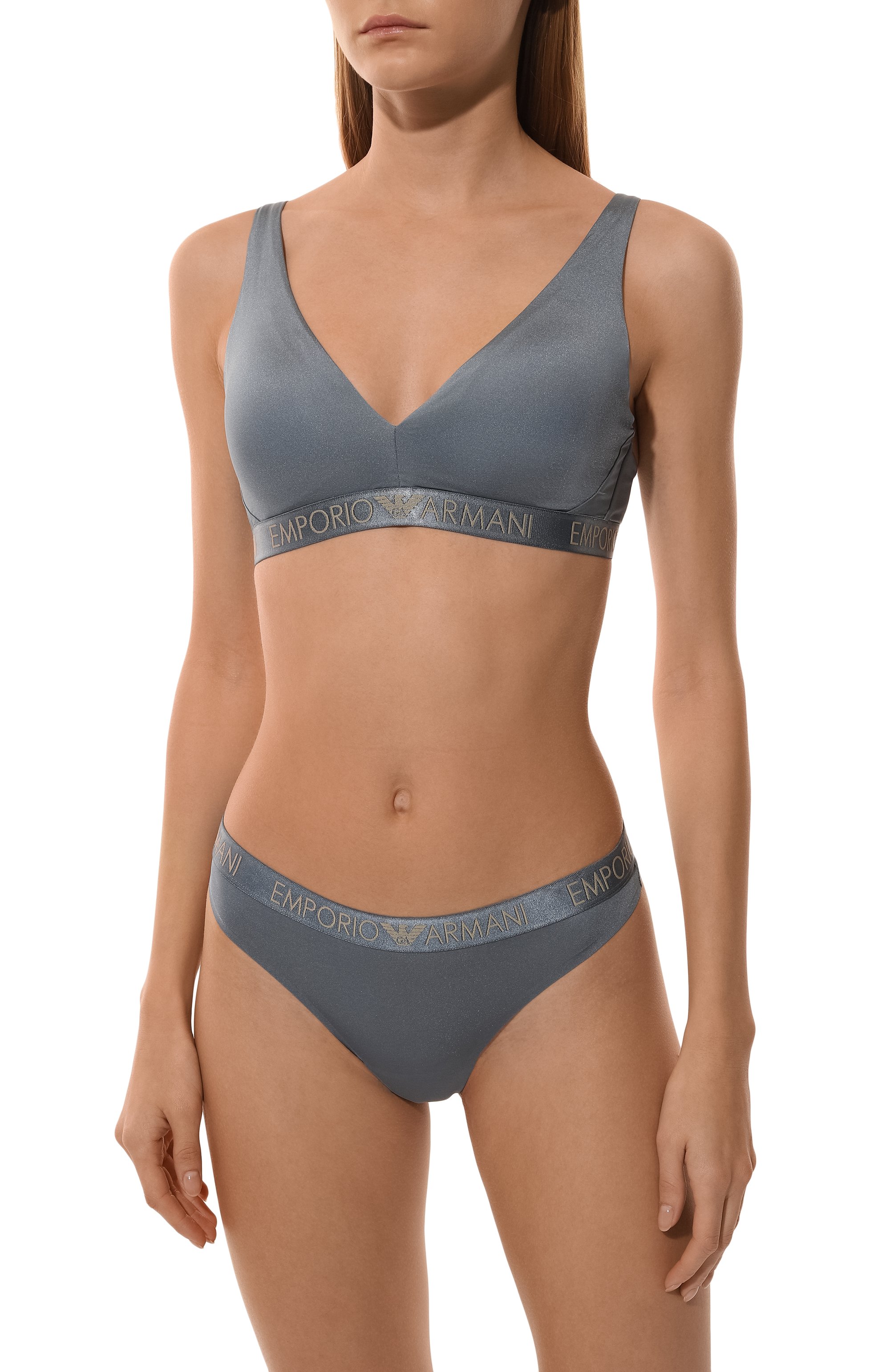 Бюстгальтер-бралетт EMPORIO ARMANI голубого цвета по цене 8995 руб., арт. 164530/4F235, фото 2 Бюстгальтер-бралетт EMPORIO ARMANI, арт. 164530/4F235, фото 2