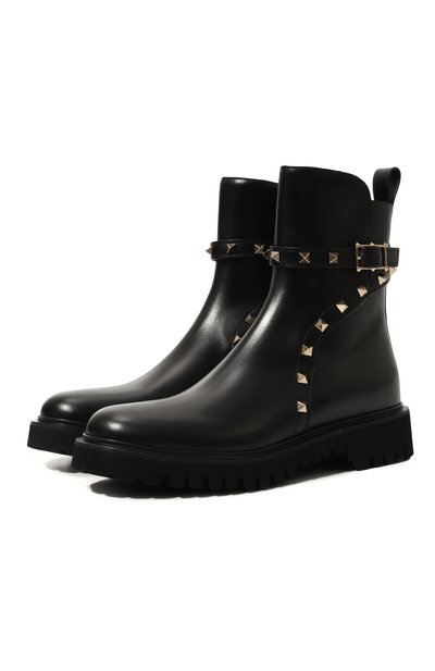 Женские кожа�ные полусапоги rockstud VALENTINO, арт. 5W2S0HY8/AWE