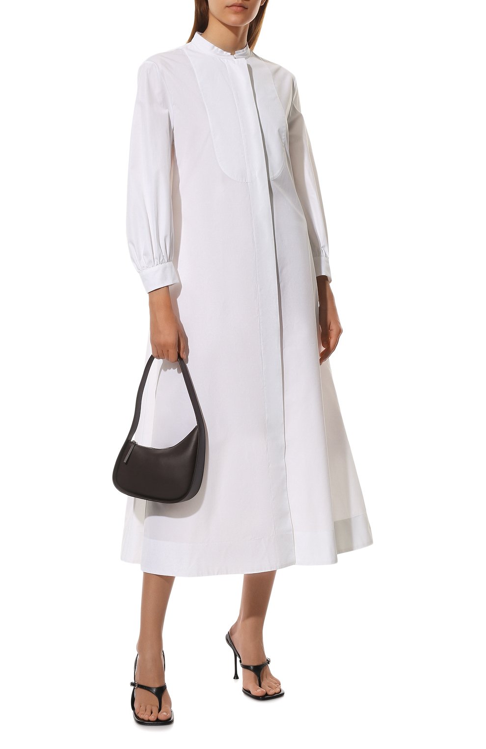 Хлопковое платье JIL SANDER белого цвета по цене 134500 руб., арт. JSPU500606-WU245200, фото 2 Хлопковое платье JIL SANDER, арт. JSPU500606-WU245200, фото 2