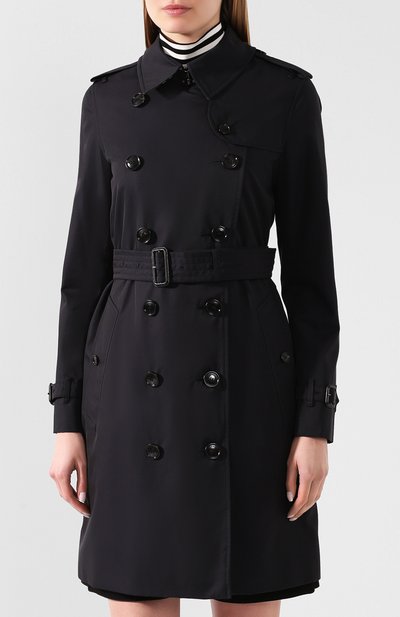 Хлопковый тренч kensington BURBERRY темно-синего цвета по цене 232500 руб., арт. 4073371, фото 3 Хлопковый тренч kensington BURBERRY, арт. 4073371, фото 3