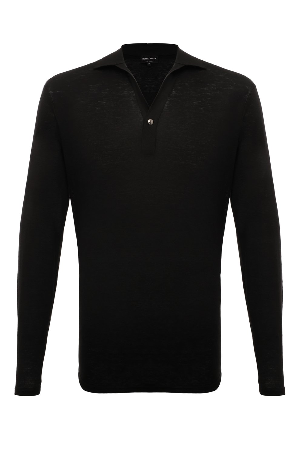 Льняное поло GIORGIO ARMANI черного цвета по цене 78200 руб., арт. GM000161/TE11335, фото 1 Льняное поло GIORGIO ARMANI, арт. GM000161/TE11335, фото 1