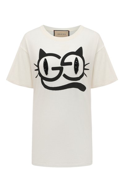 Женская хлопковая футболка GUCCI, арт. 615044 XJDGG