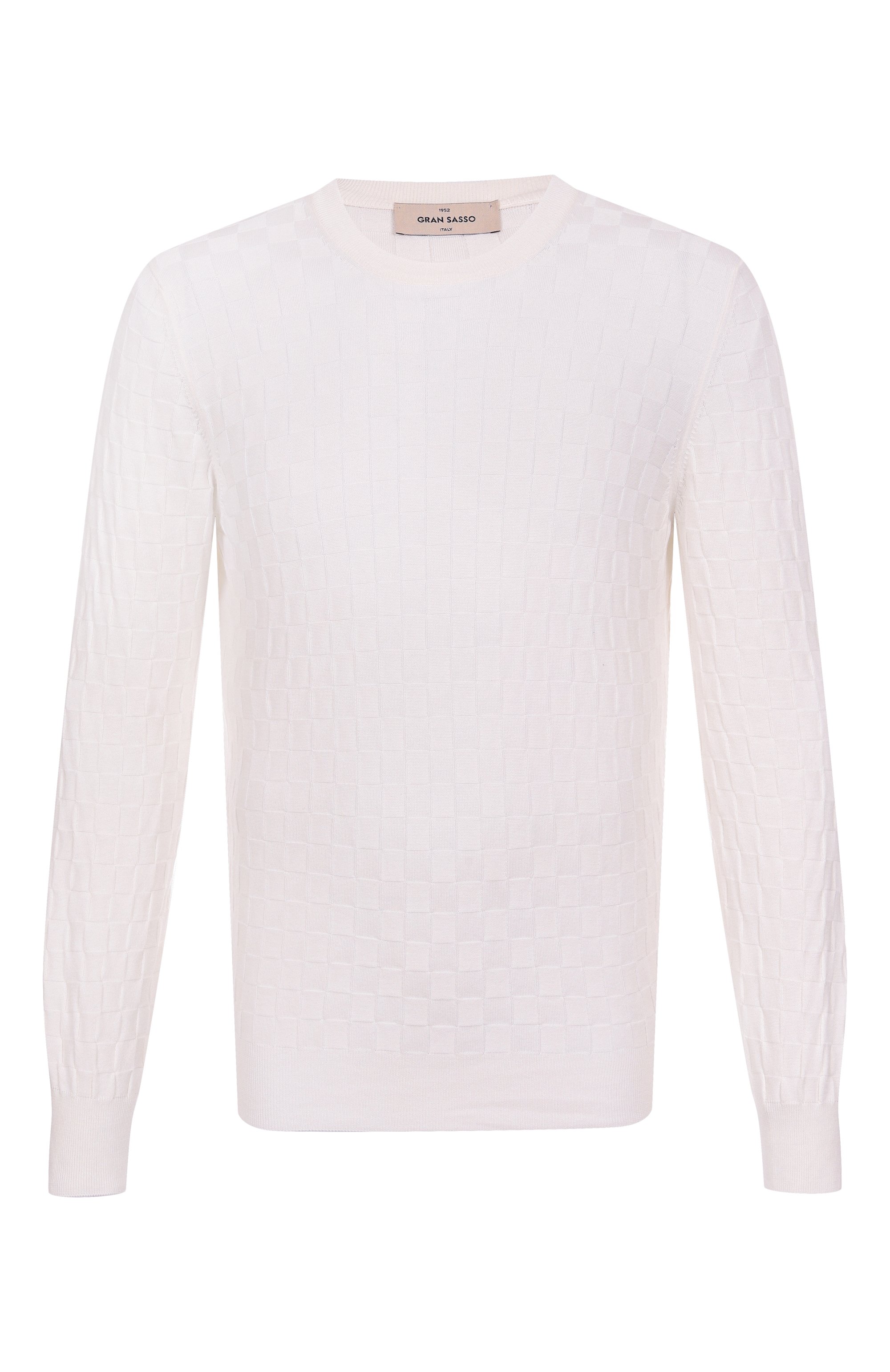 Хлопковый джемпер GRAN SASSO белого цвета по цене 25350 руб., арт. 57109/18040, фото 1 Хлопковый джемпер GRAN SASSO, арт. 57109/18040, фото 1