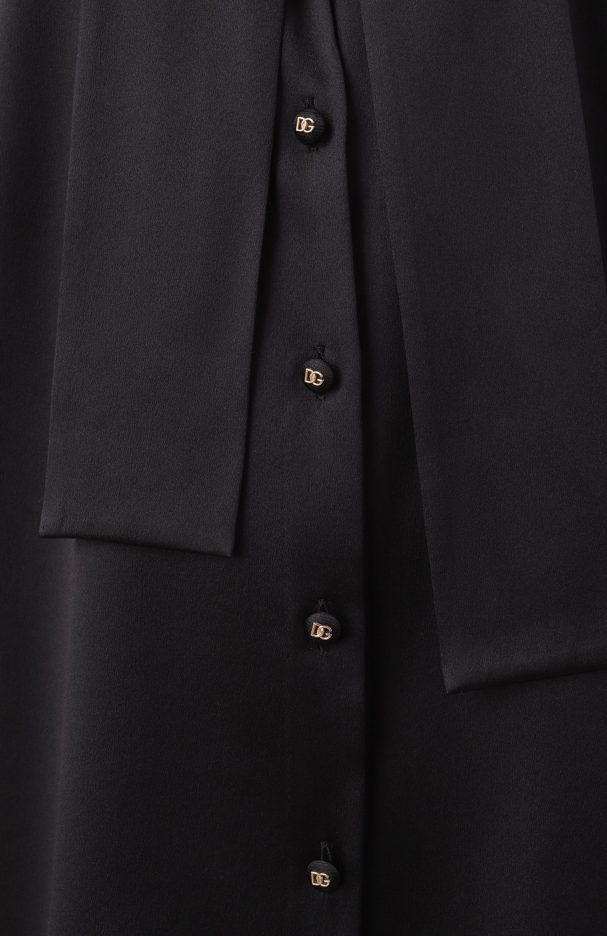 Атласная блузка DOLCE & GABBANA черного цвета по цене 222000 руб., арт. F5P98T/FURAG, фото 6 Атласная блузка DOLCE & GABBANA, арт. F5P98T/FURAG, фото 6