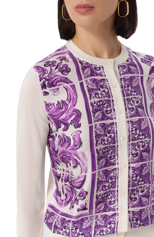 Шелковый кардиган Dolce & Gabbana FXV10T/JBSJF Фиолетовый  FXV10T/JBSJF Фото 5