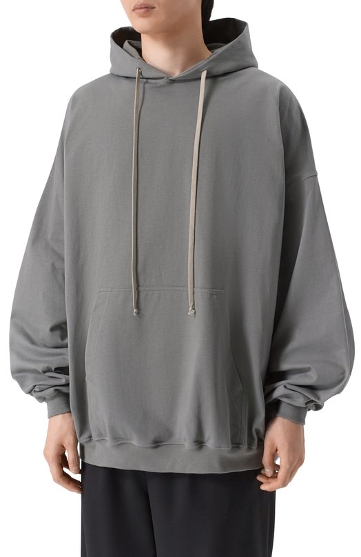 Хлопковое худи Rick Owens RU01F2288/BA Серый  RU01F2288/BA Фото 3