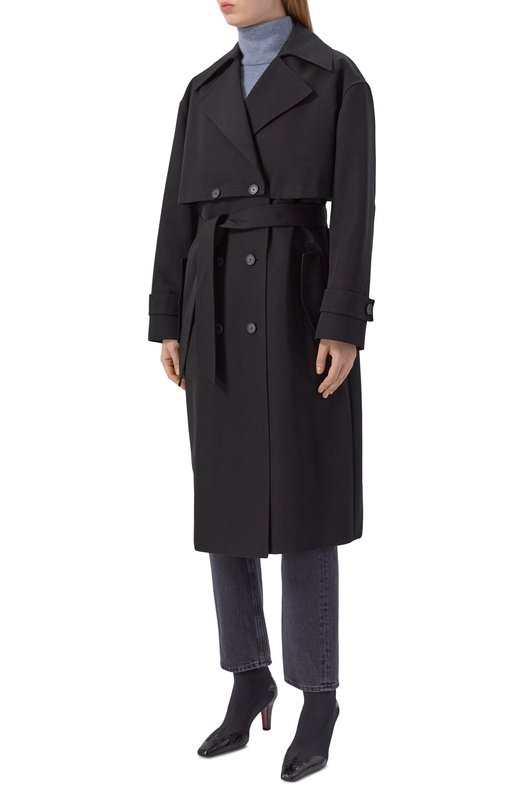 Хлопковый тренч BOSS 50558908 Чёрный  50558908 Фото 3