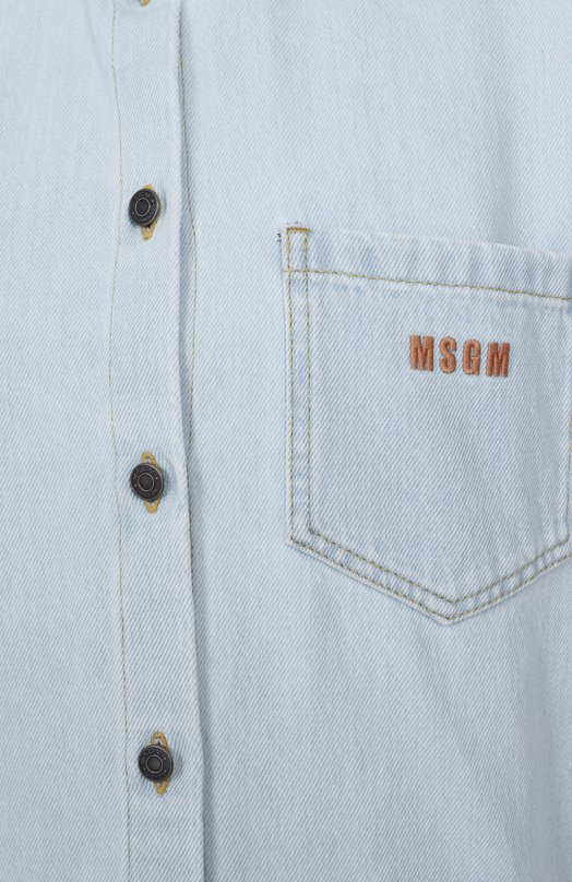 Джинсовая рубашка MSGM 3842MDE230L 257238/257238 Голубой  3842MDE230L 257238/257238 Фото 7