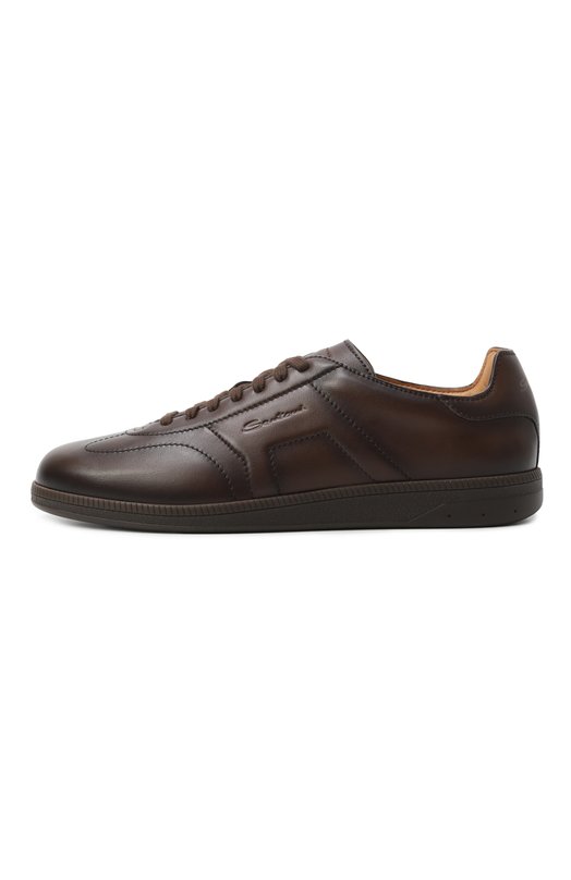 Кожаные кеды DBS-Olympic Santoni MBPG22072DKTK0IL Коричневый  MBPG22072DKTK0IL Фото 4