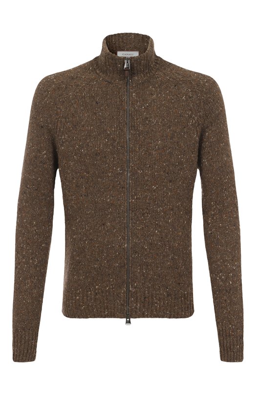 Кардиган из шерсти и вискозы Canali C1114/MK02364 Коричневый C1114/MK02364