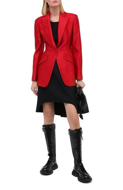 Юбка из шерсти и шелка ALEXANDER MCQUEEN черного цвета по цене 107000 руб., арт. 639987/QJAAA, фото 3 Юбка из шерсти и шелка ALEXANDER MCQUEEN, арт. 639987/QJAAA, фото 3