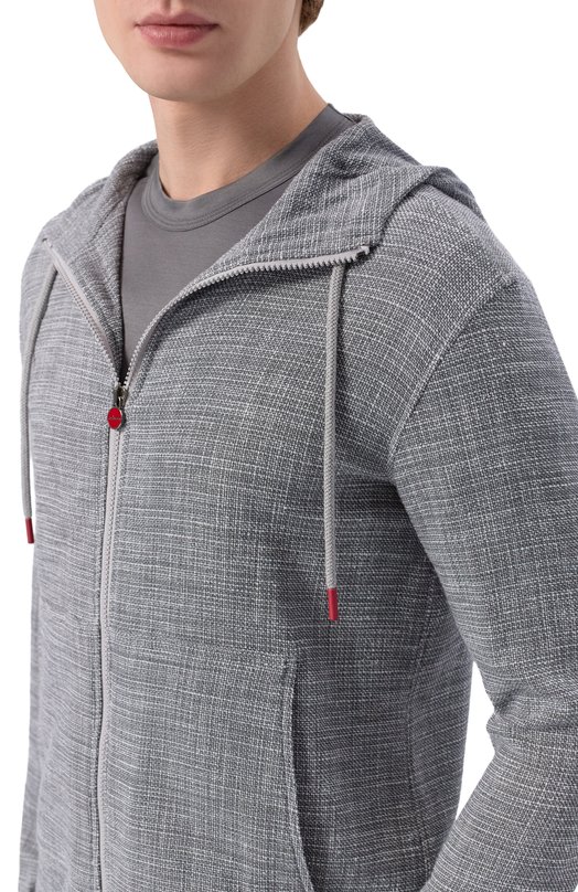 Толстовка из шерсти и шелка Kiton UMC010K0617E05 Серый  UMC010K0617E05 Фото 5