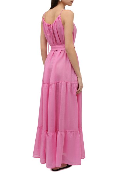 Льняное платье A MERE CO розового цвета по цене 69500 руб., арт. AMC-RSS22-031P, фото 4 Льняное платье A MERE CO, арт. AMC-RSS22-031P, фото 4