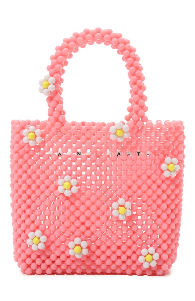 Детская сумка MC2 SAINT BARTH розового цвета, арт. STBA/BEADED SMALL BAG/04213D | Фото 1 (Материал сплава: Проставлено; Нос: Не проставлено; Материал: Экокожа)