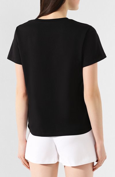 Хлопковая футболка REDVALENTINO черного цвета по цене 8425 руб., арт. TR0MG05A/551, фото 4 Хлопковая футболка REDVALENTINO, арт. TR0MG05A/551, фото 4