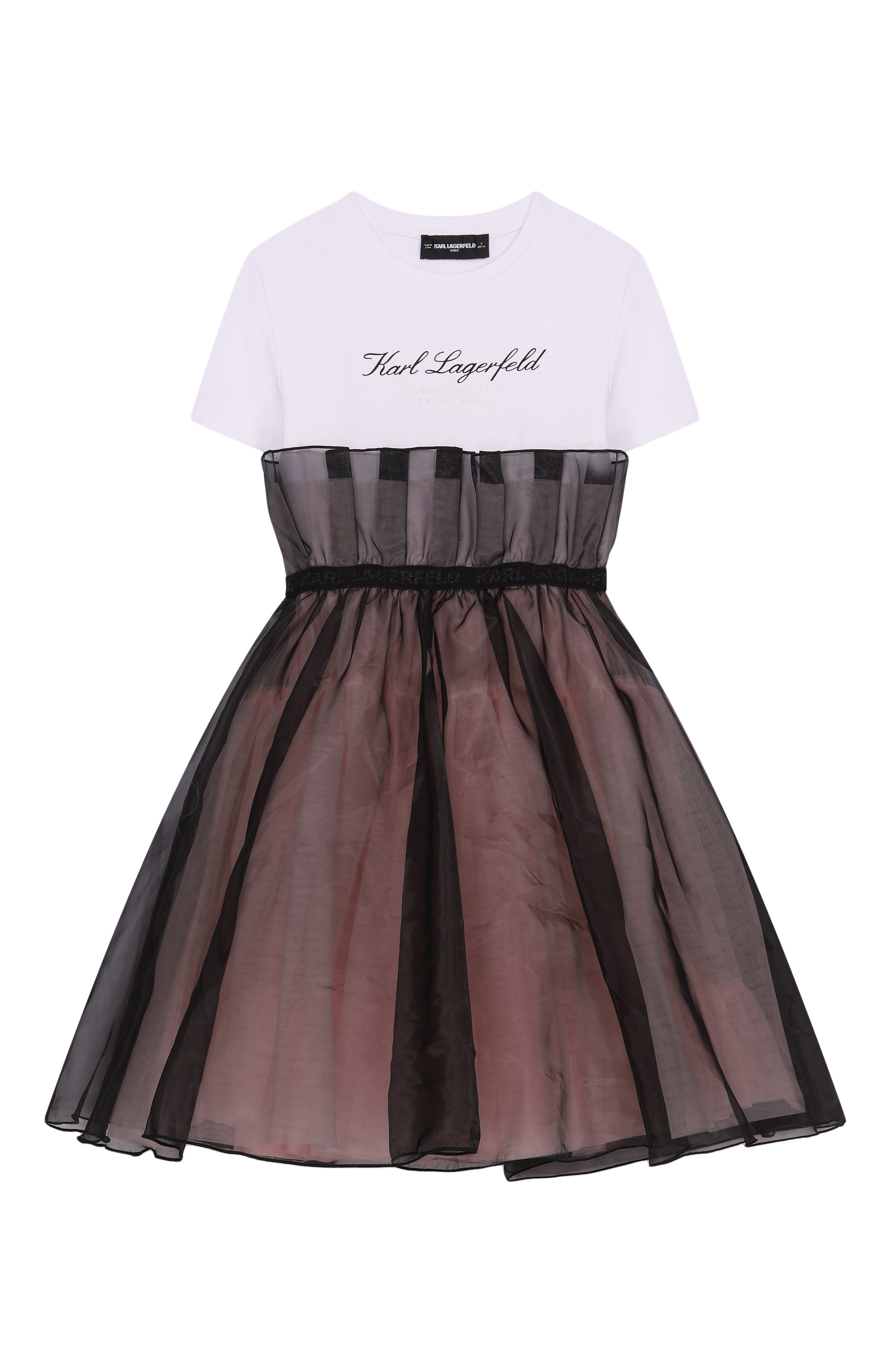 Платье KARL LAGERFELD KIDS черно-белого цвета по цене 36360 руб., арт. Z31140, фото 1 Платье KARL LAGERFELD KIDS, арт. Z31140, фото 1