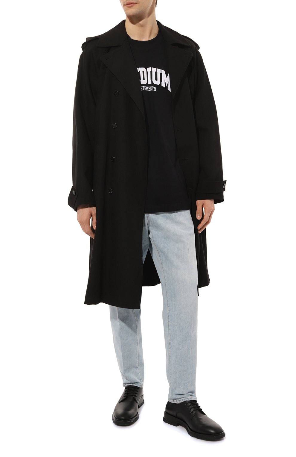 Хлопковая футболка VETEMENTS черного цвета по цене 69300 руб., арт. UE63TR820B, фото 6 Хлопковая футболка VETEMENTS, арт. UE63TR820B, фото 6